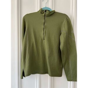 Eastern mountain sports men’s green 1/4 zip long sleeve shirt S